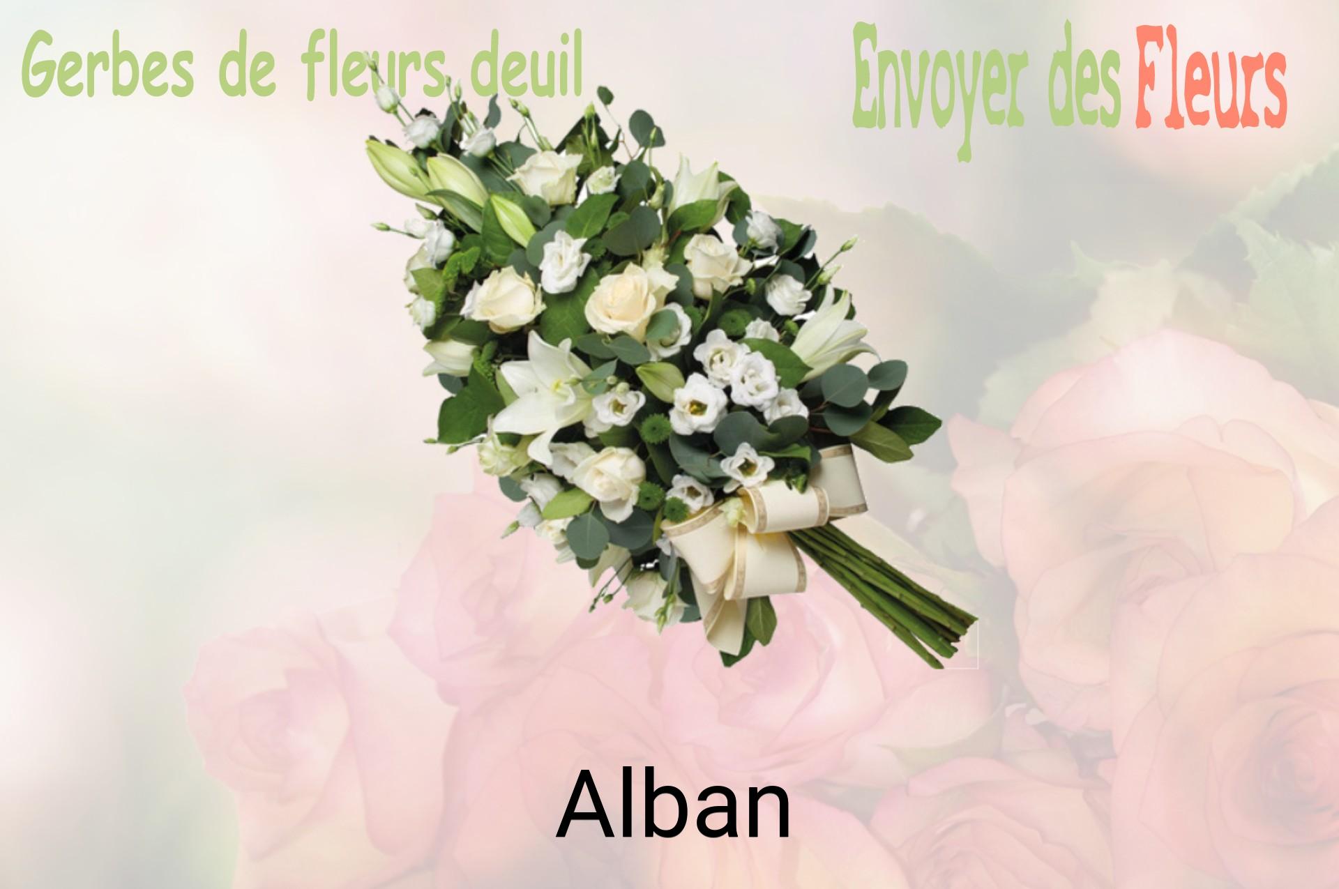 Gerbe de fleurs de deuil livrée à Alban